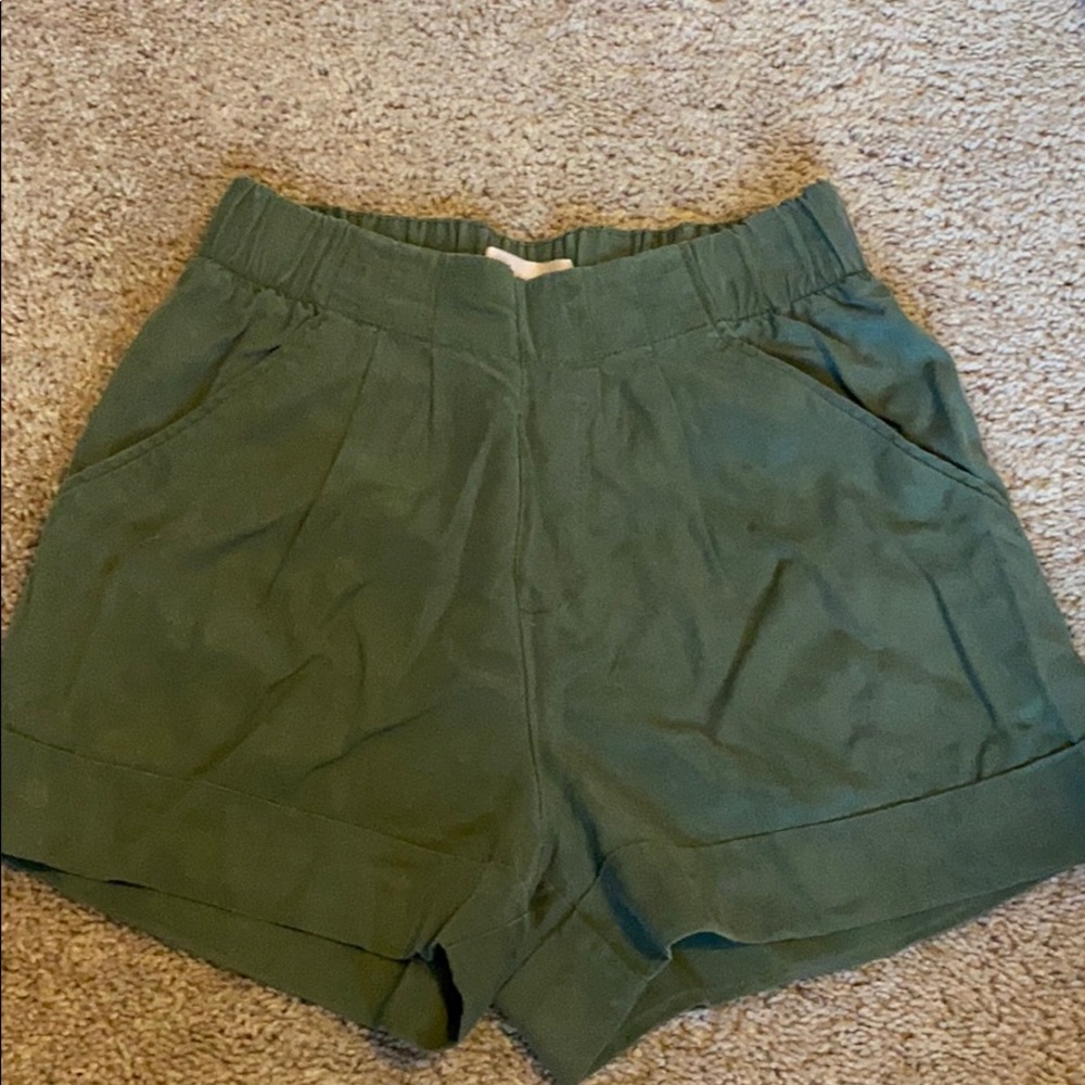 Philosophy petite olive green high waisted shorts